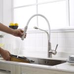 STEEL 304/316 MATERIAL SATIN FINISHED LONG SPOUT FAUCET COLORFUL SPOUT SINK