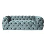190cm Length dark green Living Room Velvet Fabric Button Tufted Sofa