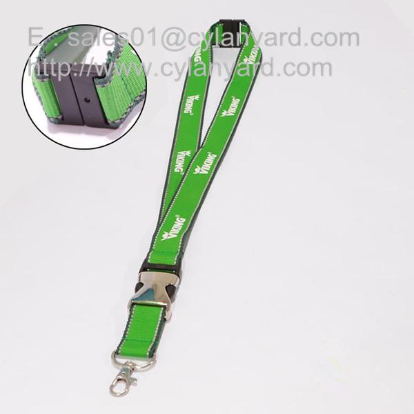 Quality Woven frame polyester lanyards with metal detachable buckle release, for sale