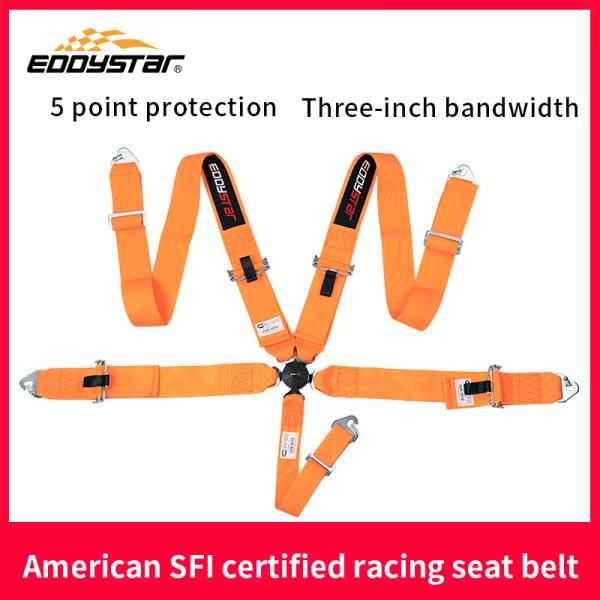 Buy cheap EDDYSTAR Nylon Drift Car Racing Seat Belt Orange Color 5 Point Seat Belt from wholesalers