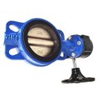 Ductile Iron Wafer Type Butterfly Valve Gearbox SS Disc