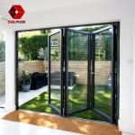 Thermal Insulation Tempered Glass Patio Accordion Folding Doors For Front Garden