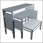 Buy cheap Iron Frame Wooden Store Display Table , Freestanding  Metal Shop Display Tables from wholesalers