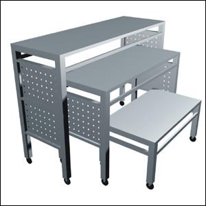 Buy cheap Iron Frame Wooden Store Display Table , Freestanding Metal Shop Display Tables from wholesalers