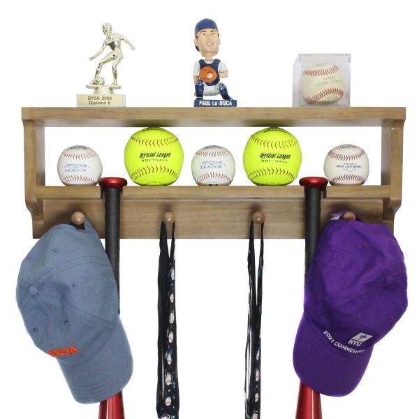 Premier Baseball and Softball All in 1 Trophy Shelf Display- Baseball Bat Holder