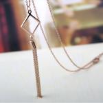 Long tassel Necklace with Stainless Steel Materials,High End Fashion Jewelry