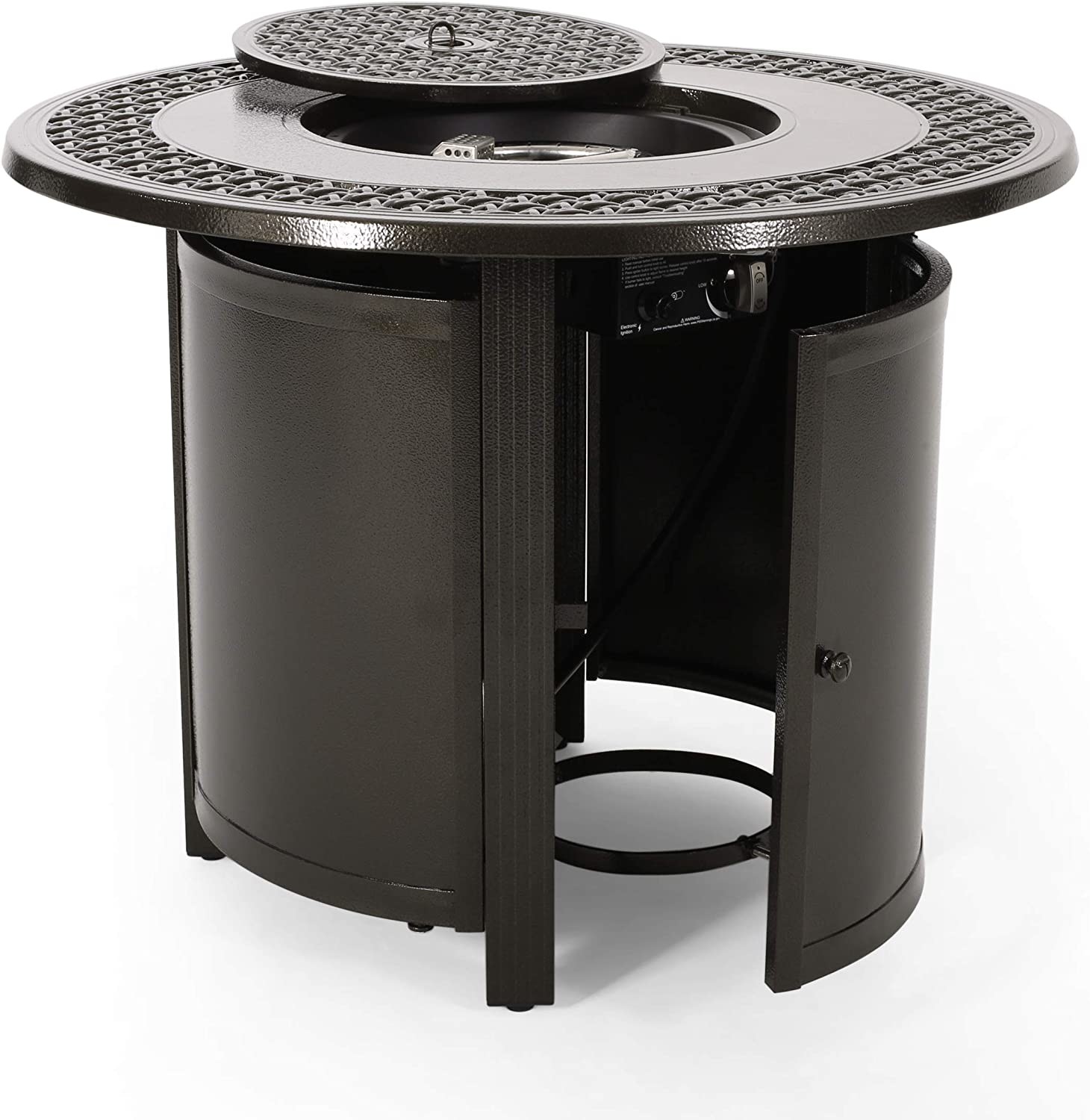Outdoor Round Propane Gas Fire Pit Aluminum Brazier