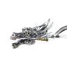Buy cheap Men Necklace Retro 925 Sterling Silver Dragon Head Pendant Silver Wheat Chain Necklace (DZ020998) from wholesalers