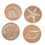 Colorful Odorless 4 Inch Round Cork Coasters BSCI Naturally Absorbent Coasters