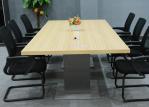 Top Thickness 45mm Melamine Conference Table Golden Walnut Color Surface