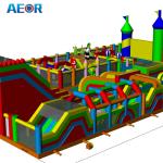 Commercial outdoor big fun city jumping bounce house inflatable amusement park
