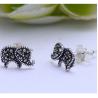 Buy cheap Elephant Shape Thai 925 Silver Marcastie Stud Earrings (XH028447W) from wholesalers