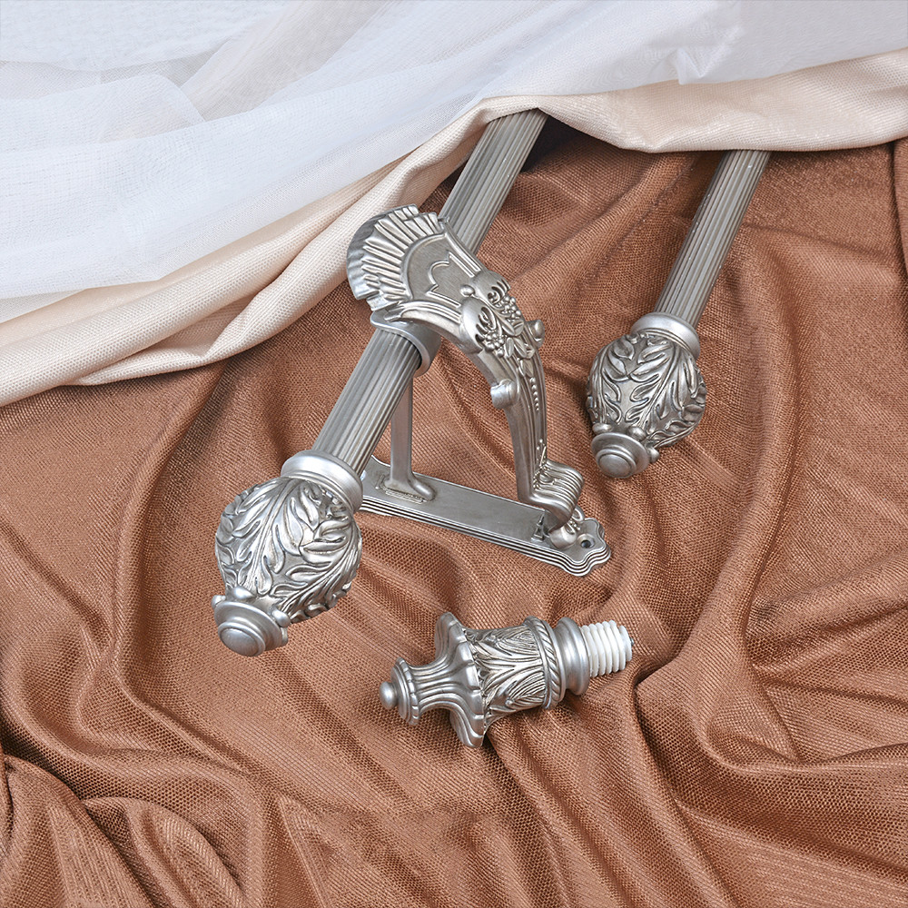 Adjustable Length Aluminum Curtain Rod Set Curtain Finial Home Accessories
