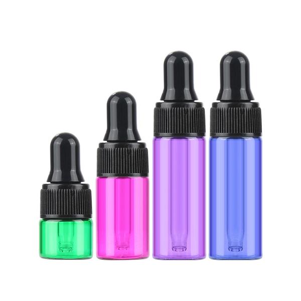 Buy cheap 2ml 5ml Tither Color Glass Bottle Essential Oil Sample Bottle Of Travel Packing from wholesalers
