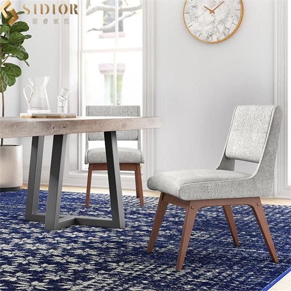 ODM OEM Fabric Upholstered Solid Wood Dining Chair For Restaurant