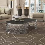 60cm Italian Style Coffee Table 0.65m Titanium Steel Frame