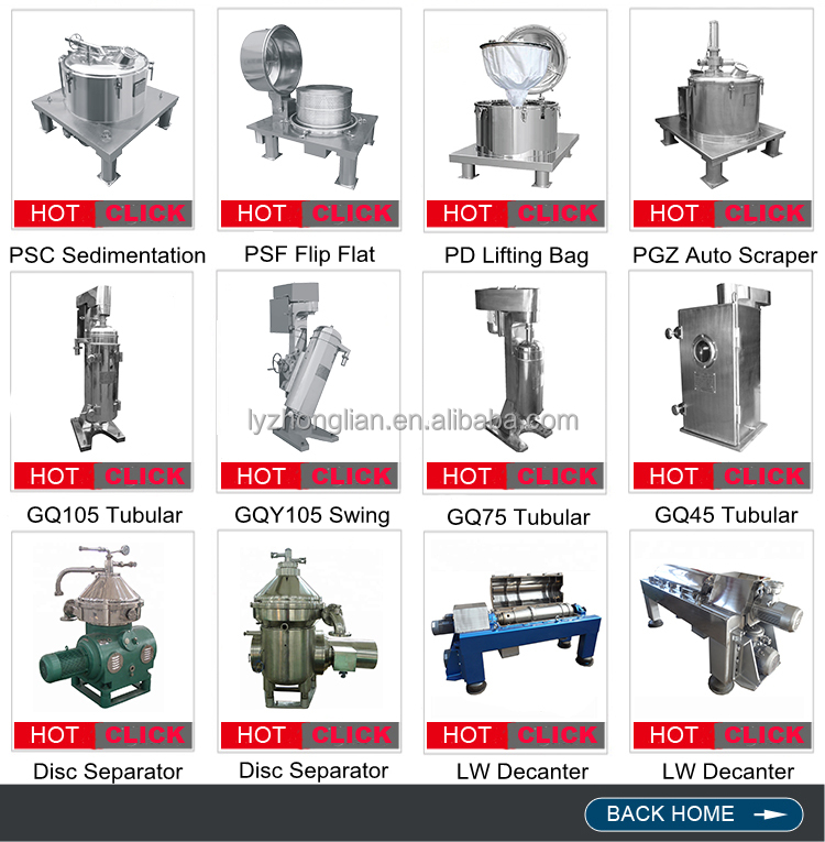 Tubular Bowl Centrifuge for Liquid Solid Separation at 20000rpm in Chemical Processing