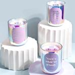 Luxury Empty 10oz 12oz 14oz Clear Iridescent Rainbow Glass Candle Jars With Lid