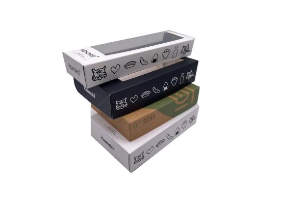 Buy cheap Spot UV Finishing Packaging Sushi Box 300-400gsm White Cardboard Material from wholesalers