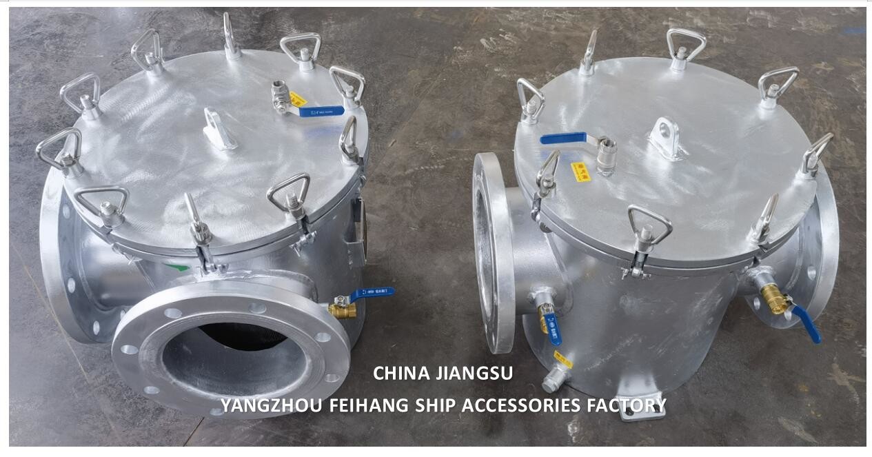 MARINE SEAWATER FILTER - COARSE WATER FILTER AS200 CB/T497-1994 SZIE-8"-DN200 CARBON STEEL BODY STAINLESS STEEL FILTER