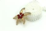 Five Pointed Star Brooch Pins For Clothes Gold Inlaid Diamond OEM ODM