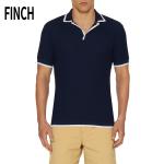 Dark Blue Mens Trendy T Shirts V Neck Collar Fabric Weight 180 Grams Customized