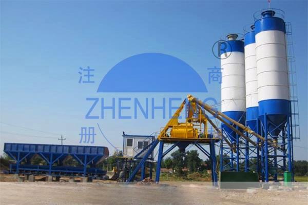 Quality 50 m3/Hr Stationary Concrete Batching Plant With Concrete Mixer / Batching Machine for sale