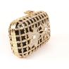 Buy cheap Gorgeous Laser Cut Metallic Hard Case Clutch Bag Luxury Beaded With Chain from wholesalers