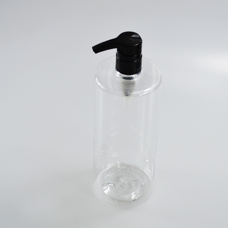 OEM/ODM 1000ml PETG Flat Shoulder Round Shampoo Body Wash Bottle with Press Pump