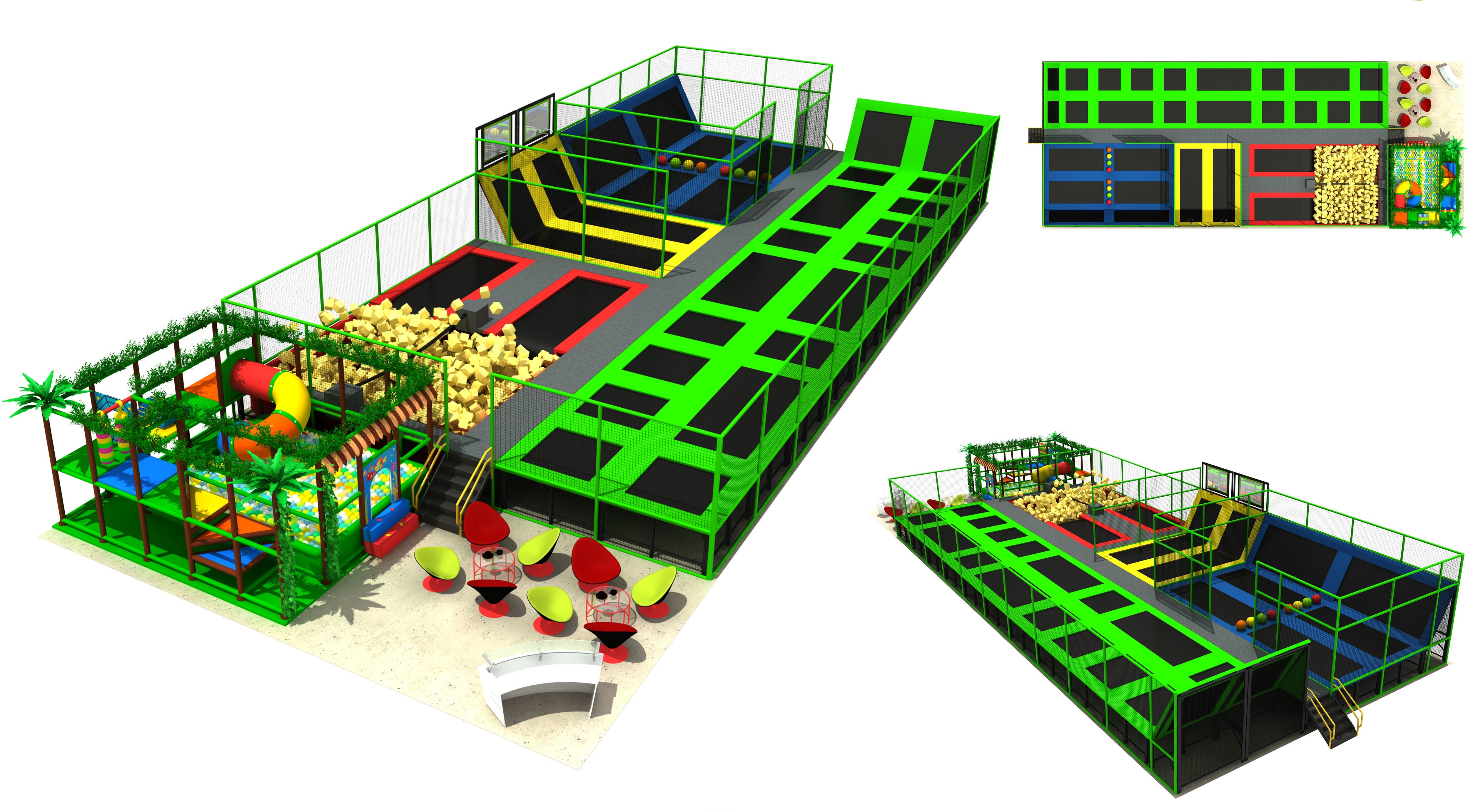 332M2 Chinese Big Trampoline With Enclosure Discount Large Children Trampoline Equipment