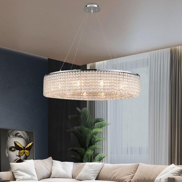 Buy cheap Circle Round Chandelier Modern Crystal Hanging Lamp kitchen island lighting(WH-CY-218) from wholesalers