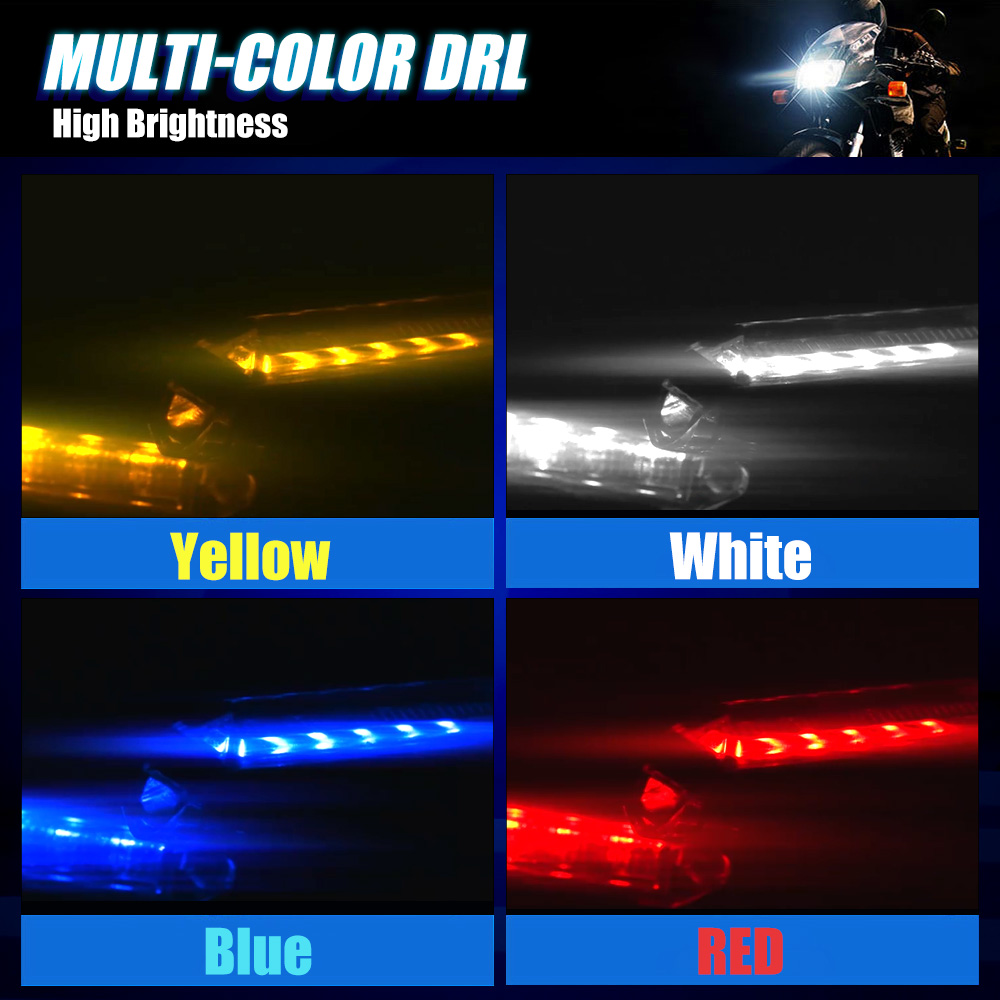 DC12V Motorcycle Turn Indicator Signal Light Fixing Lamp Dynamic Yellow Blue Red White