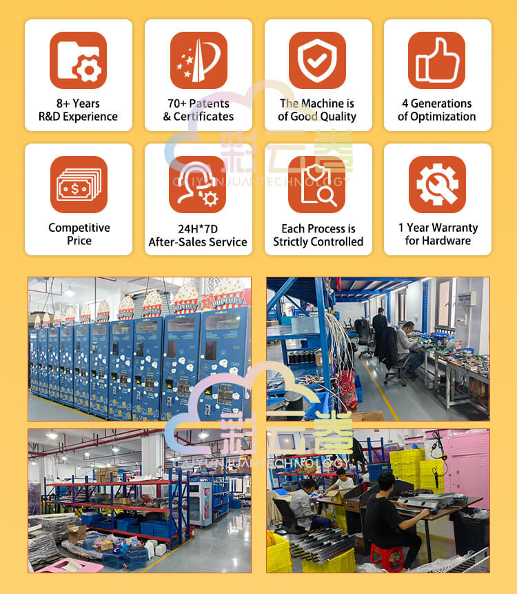 Automated Popcorn Vending Machine Manufacturers 24 Flavors Customized Color
