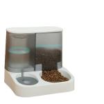 ABS Double Pet Feeder Bowls Automatic Water Dispenser Damp Proof Baffle