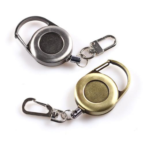 Buy cheap Classic Metal Retractable Badge Clip Key Holder Round Antique Matte Surface from wholesalers