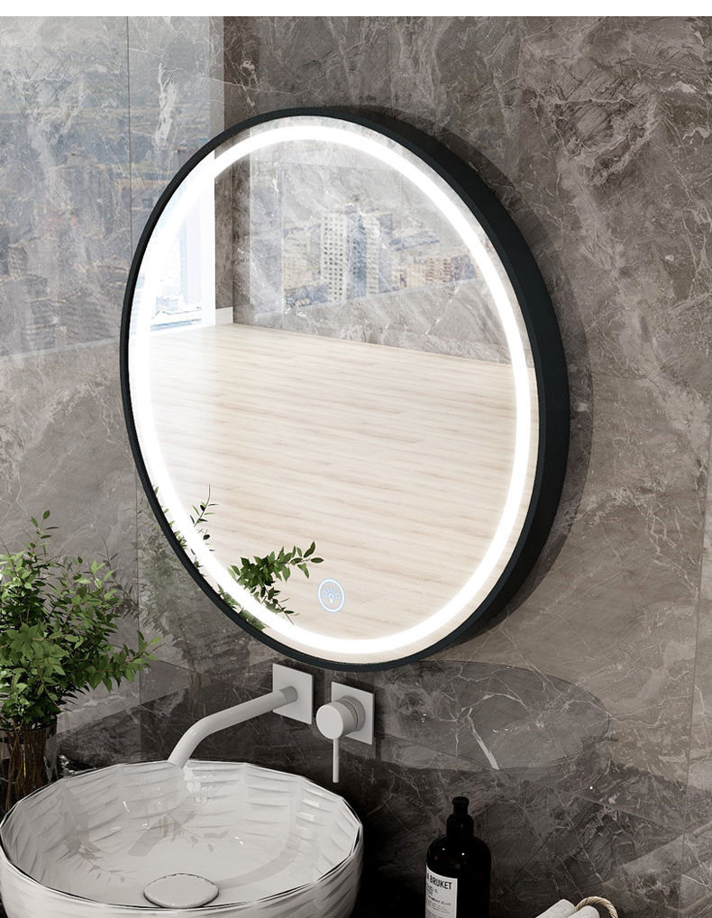 Wall Mounted Aluminium Mirror Frame Round Led Poster Photo Picture Circle Frame