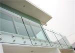 Floor Mounted Stainless Steel Glass Balustrade , Standoff Building Deck Railing