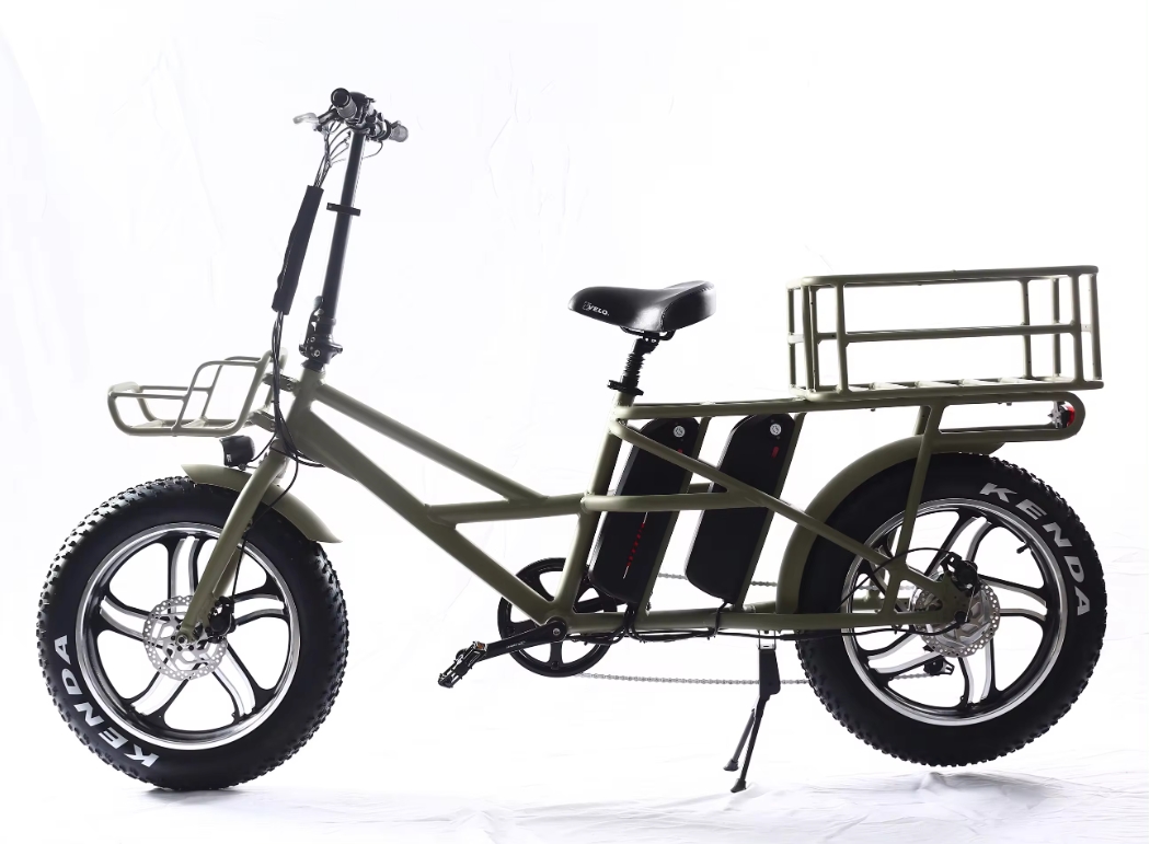 Long Range 48V 500W Electric Cargo Bike With Colorful LCD Display And Tires