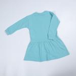 Blue Color French Terry Fabric Boutique Holiday Dress