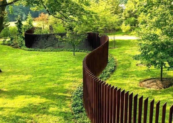 Buy cheap 2m High Garden Corten Steel Fence Panel Exterior Design for Residential from wholesalers