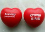 Pu Foam Stress Ball Heart Shape Promotional logo printed anti stress balls safe,