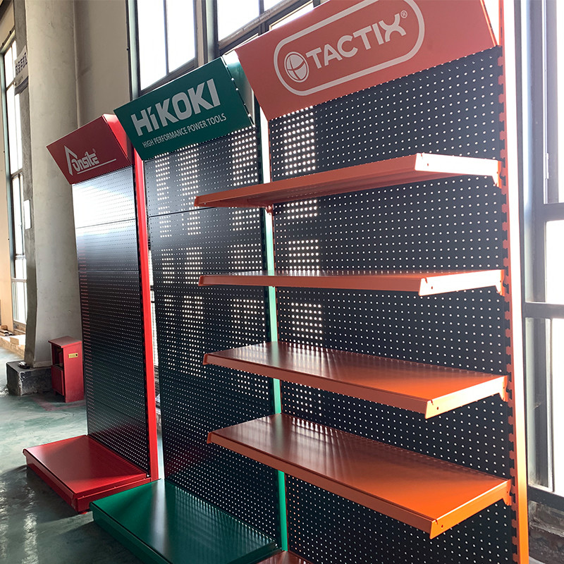 Supermarket Shelves With Metal Construction Grocery Gondola Shelving