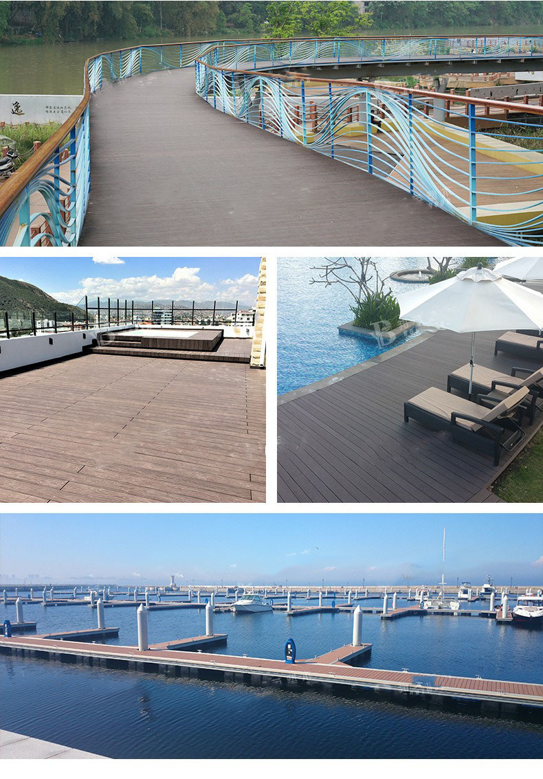 145x22mm Wood Plastic Composite Wpc Flooring 3D Deep Embossed Board Outdoor Park Balcony
