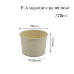 Compostable PLA Sugarcane Paper Soup Bowl Takeaway Container