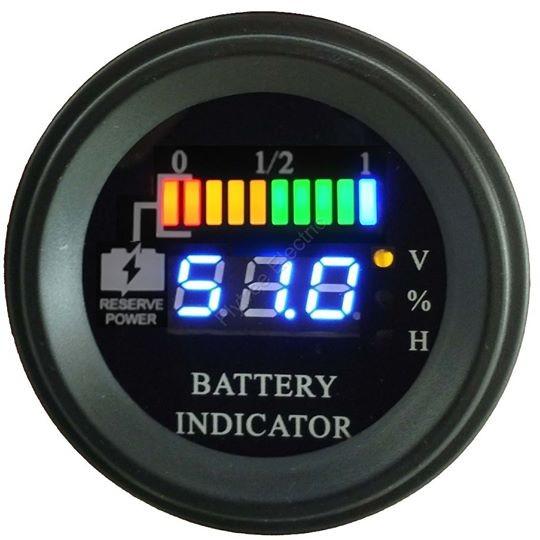 Buy cheap Round battery gauge Dual LED line 10 Bar Digital Battery Discharge Indicator electric LSV NSV golf carts 5V up to 100V from wholesalers