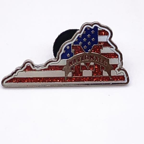 1.5 Inch Metal Plated Die Struck Enamel Pins , Brass Material Glitter Safety