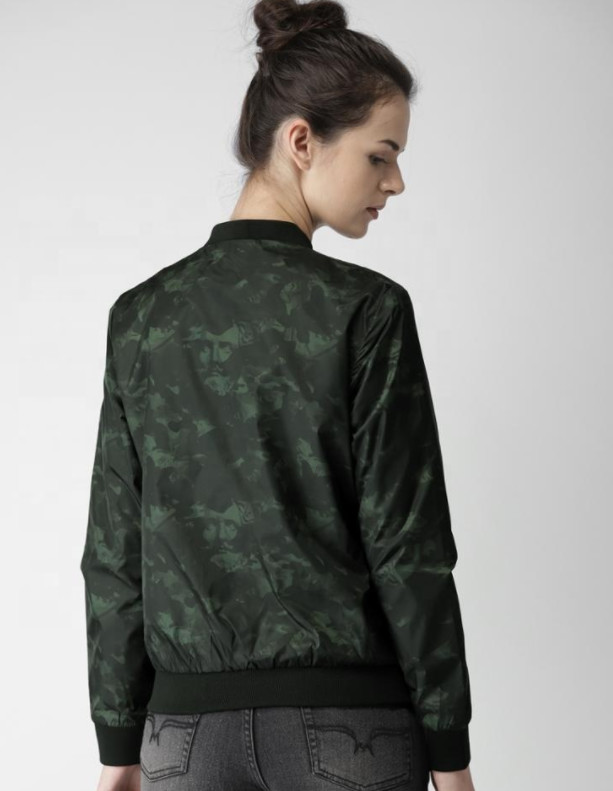 Military Camo Denim Sports Track Jackets Women Track Camouflage Denim Jacket