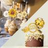 Buy cheap Birthday Paper Fans Banner Confetti Balloon Fireworks Golden Cupcake Topper For Gold Theme Party Decor Girl Boy Kid from wholesalers