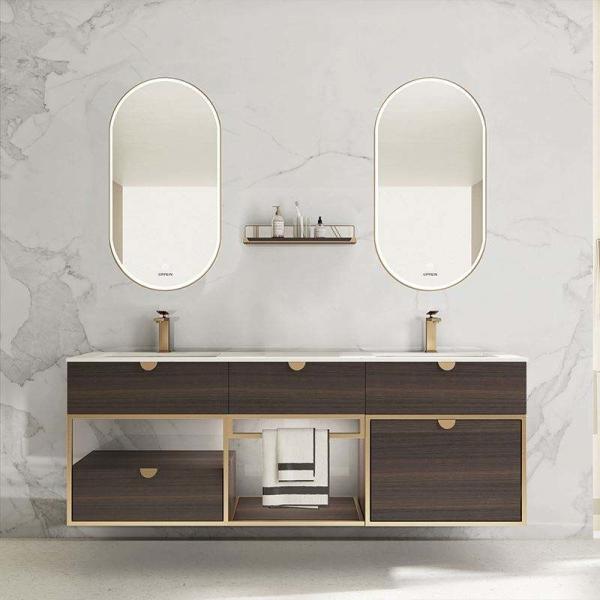 Buy cheap Double Sink Solid Wood Bathroom Vanity Cabinet Modern European Furniture from wholesalers