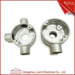 Malleable Round Four Way Junction Box For BS4568 BS31 Conduit , Sliver Color